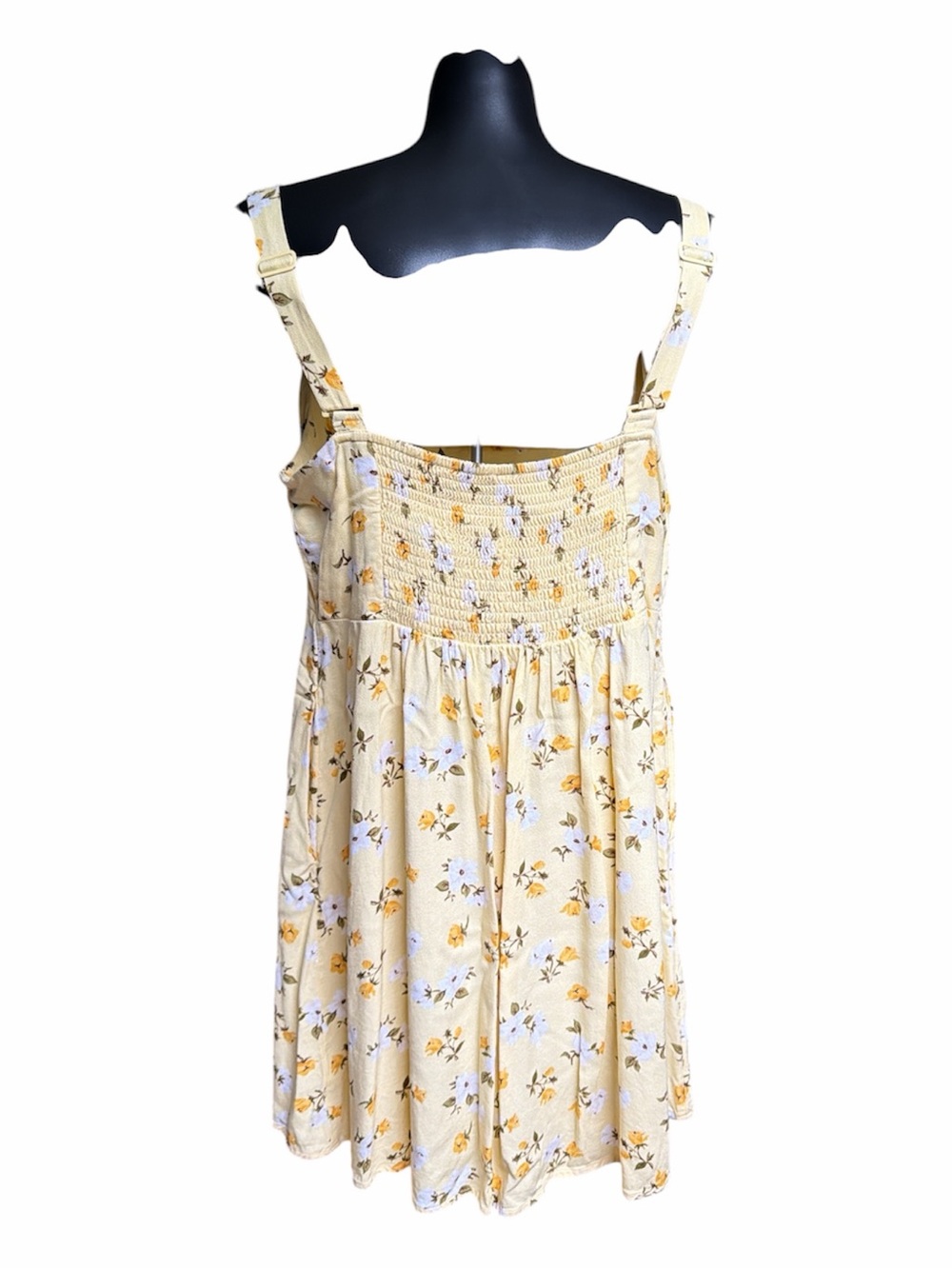 Old Navy Cream Mini Dress with Yellow Floral Print Size Large - Picture 4 of 4